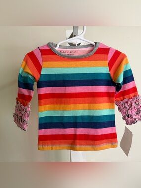 NWT Ann Loren Rainbow Striped Shirt